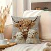 Față de pernă cu fermoar cu imprimeu față-verso Alpaca Friends Modern Vintage
