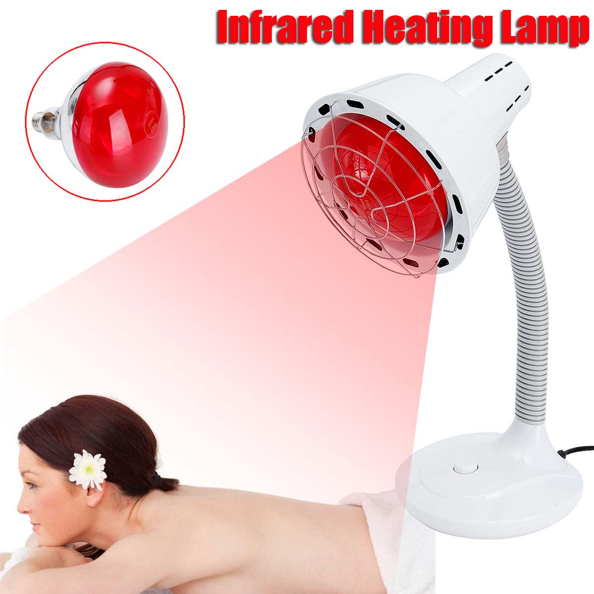 Lámpara De Luz Roja Infrarroja 275W - Para Alivio Del Dolor, Terapia De Calor, Con Clip Ajustable