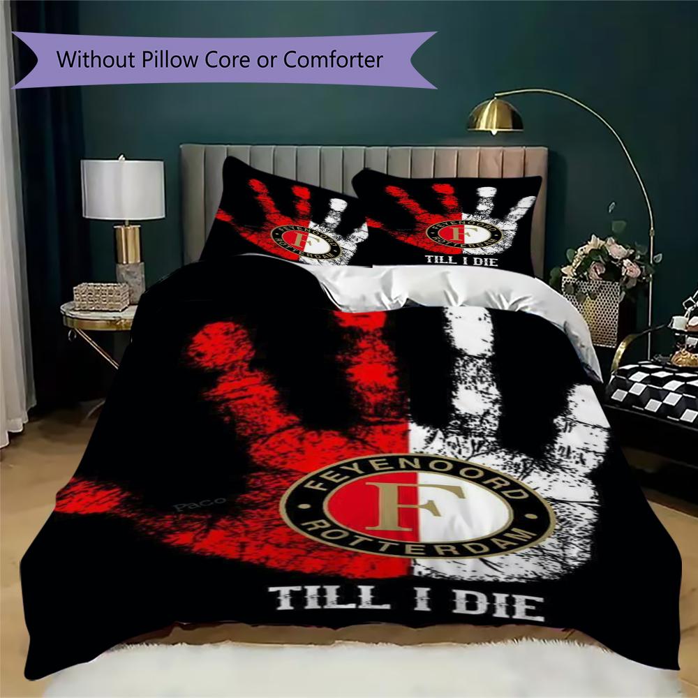 Feyenoord Pattern Bedding Uilt Set Uilt Cover Pillowcase Home Decoration Birthday Gift (1 * Duvet Cover + 2 * Pillowcase  Without Core)54