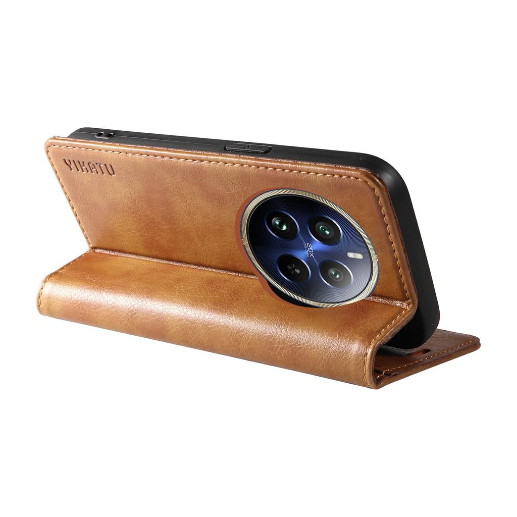 YIKATU YK-006 Für Realme 12 Pro 5G/12 Pro+ 5G Handyhülle Sturzsichere Leder-Klapp-Brieftasche