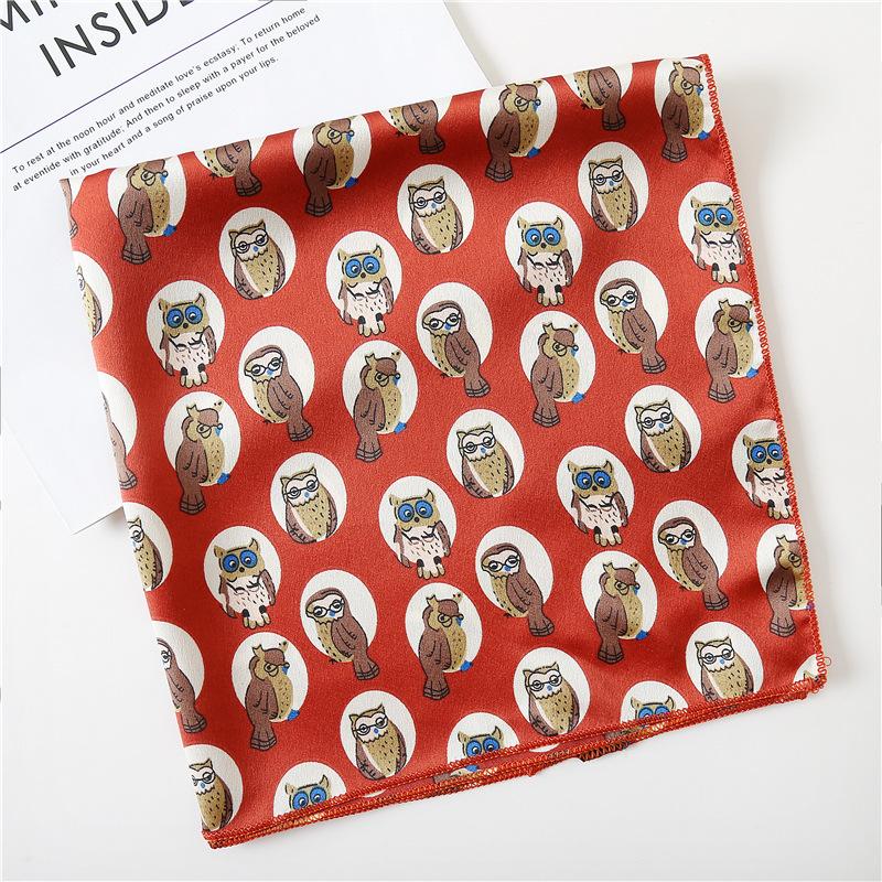 Korean Small Scarf Leopard Print Polka Dot Square Women's Decorative Autumn Winter Headscarf Headband Wrist Chic Style