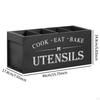 Kitchen Utensils Holder Cutlery Wood Organization Decorative Flatware Storage Organizer