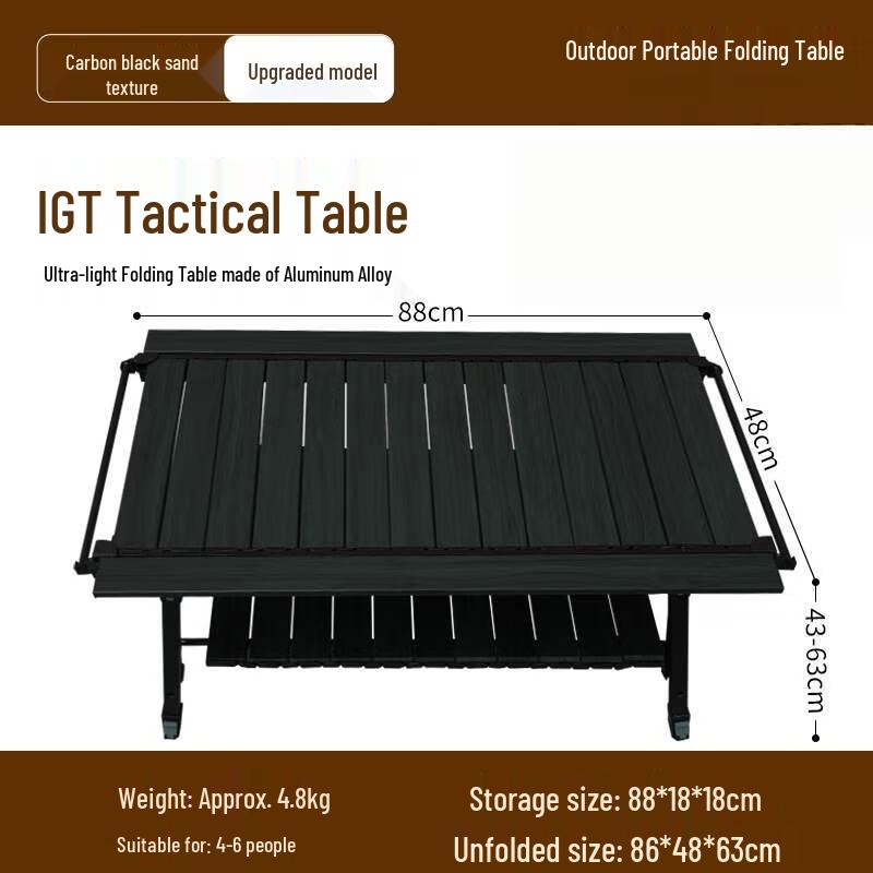 ZISIZ Multifunctional Camping Folding IGT Aluminum Lift Table