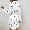 Autumn Fashion Elegant Floral Print Lapel Long Sleeve Dress Women's Clothing