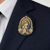 Sacred Heart of Jesus Brooch Confirmation Souvenir Christian Faith with Enamel