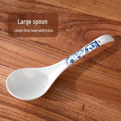 ZISIZ Japanese Blue and White Porcelain Soup Spoon