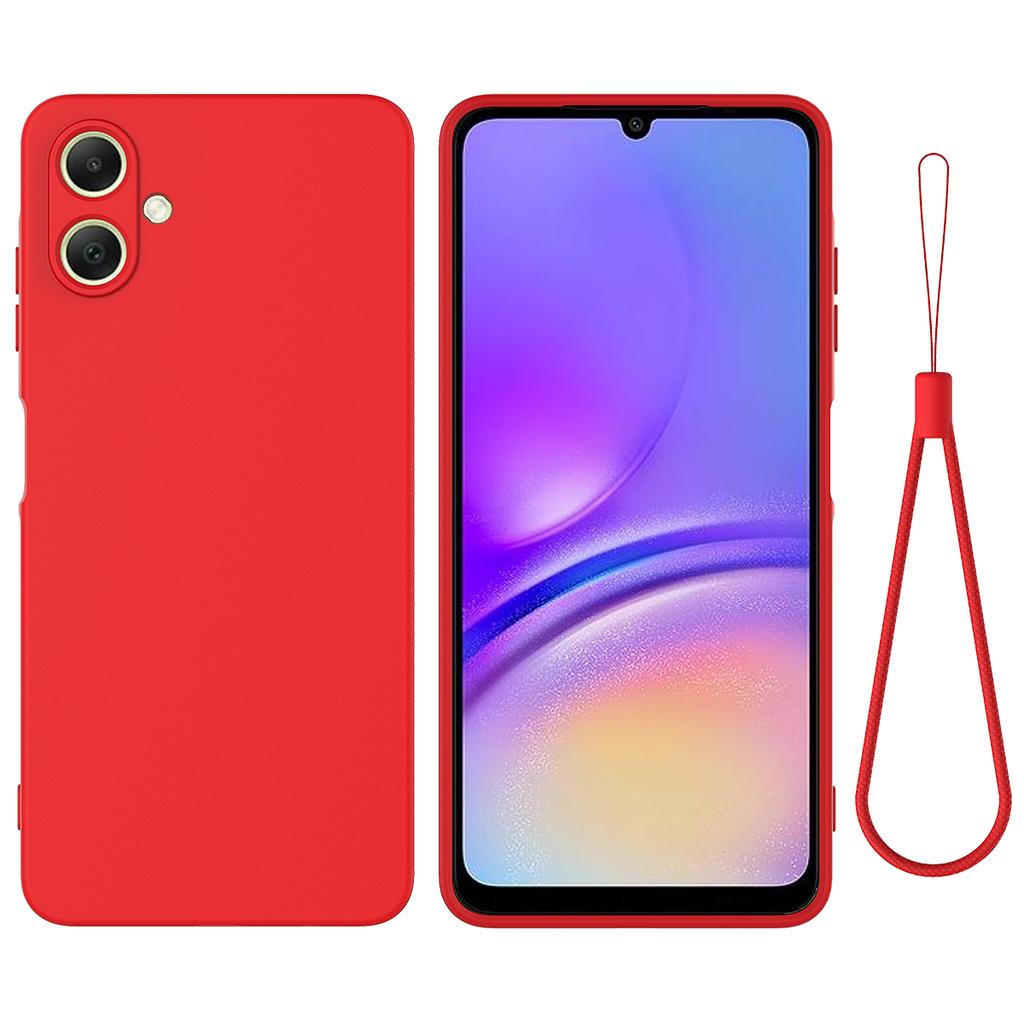 For Samsung Galaxy A07 Liquid Silicone Case Phone Back Cover with Hand Strap