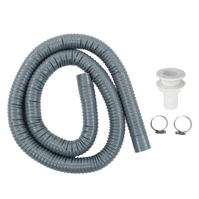 Bilge Pump Hose Fast Flow Rate Grey Flexible Leak Proof Aging Resistant Marine Installation Kit for 1‑1 2In Outlets