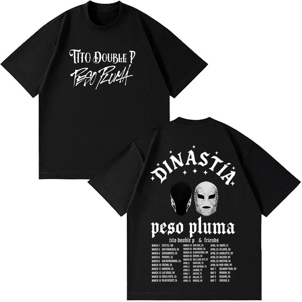 

Peso Pluma Dinastia TOUR 2026 Print Tshirt Men Women Fashion Casual Tshirt Shortsleeved Cotton Hiphop Vintage Tshirts Tops 3XL