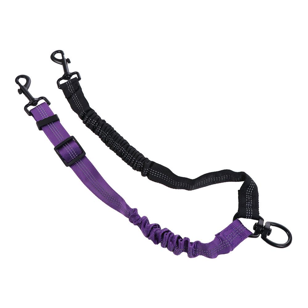 2 in 1 Double Dog Leash Reflective Adjustable Strap Two Dog Lead 360° Swivel Shock Absorbing Two Dog Traction Leash Pet Puppy