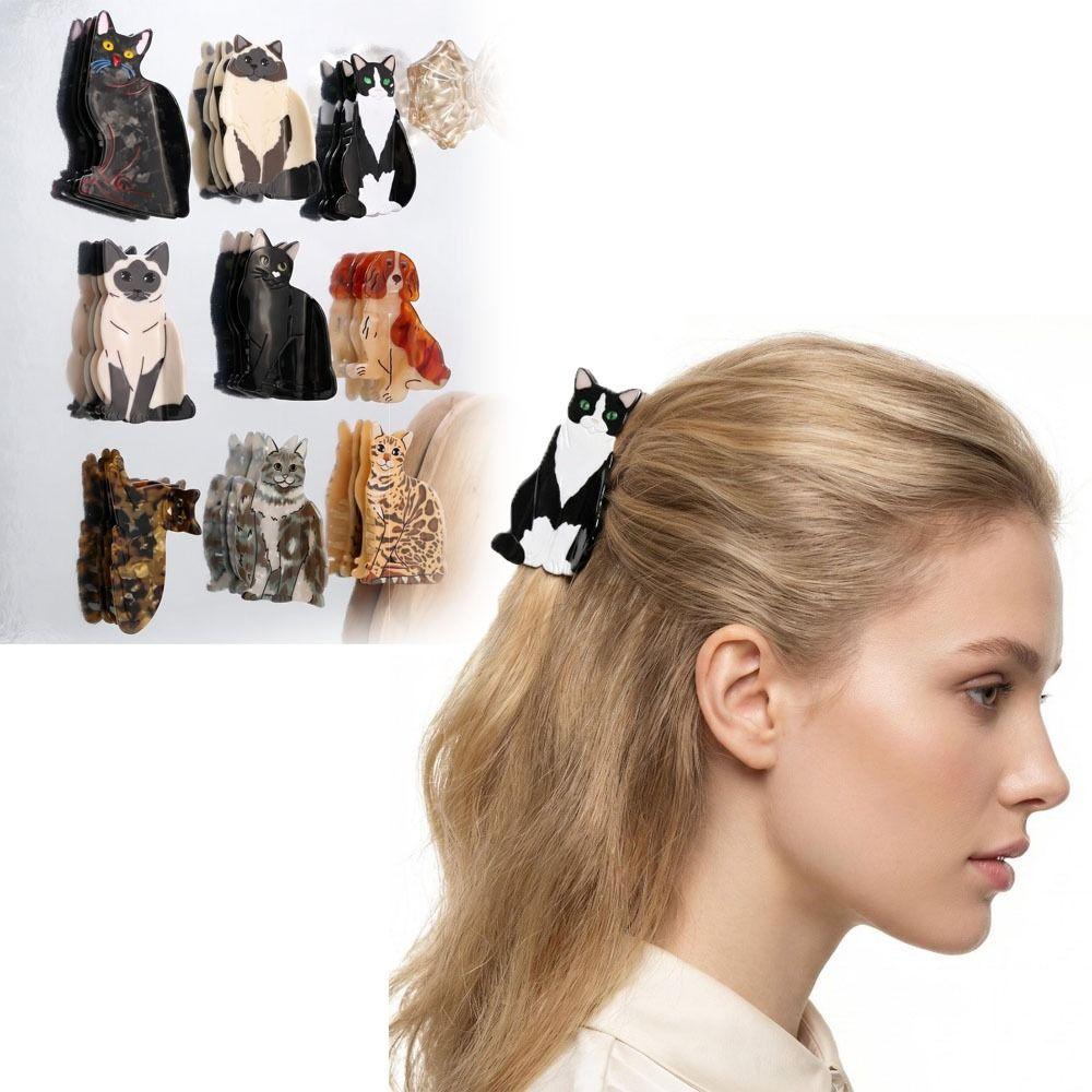 Korean Style Cat Hair Claw Clip Cartoon Acetate Hair Clips Gifts Shark Clip  For Women