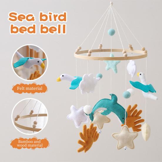 Möwe Baby Mobile Ozean-Thema Handgemacht Filz Hängedekor Weiches Kinderwagen Hängespielzeug für Neugeborene