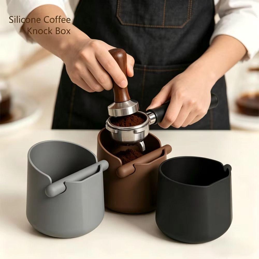 Food Grade Silicone Coffee Knock Box Removable Bar Knocking Slag  Bucket  Compact Kitchen