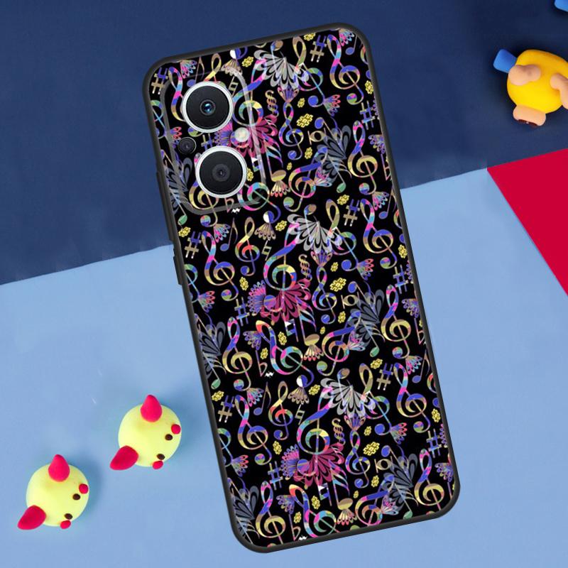 Musical Notes Violin Classical Music For OPPO Reno 12F 13F 14F 11F 10 11 12 13 14 Pro 8T 7 8 Lite OPPO Find X9 X8 X6 X5 Pro Case