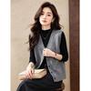 D.F.DEAR Women's Embroidered V-Neck Button-Up Knit Vest