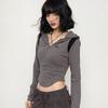 Mädchen Freizeit-T-Shirts Hoodies Einfarbig Schlicht Langarm Design Damen Y2K Tees Streetwear