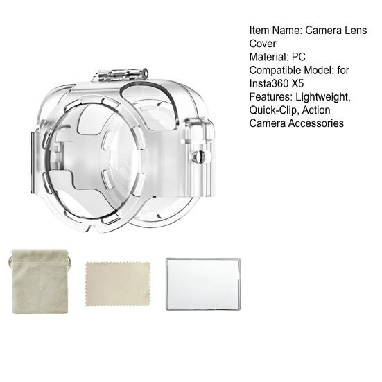 Camera Lens Protective Cover for Insta360 X4 Lightweight Quick-Clip Sports