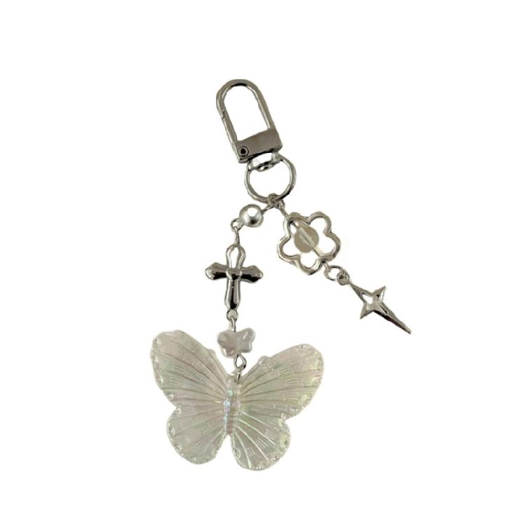 Beautiful Butterfly Phone Ornament Keychain Colorful Butterfly Pendant Phone Chain Accessory Pendant for Keys Backpacks
