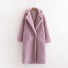 Women Fashion  And Winter Loose Medium Long Windbreaker Lamb Coat