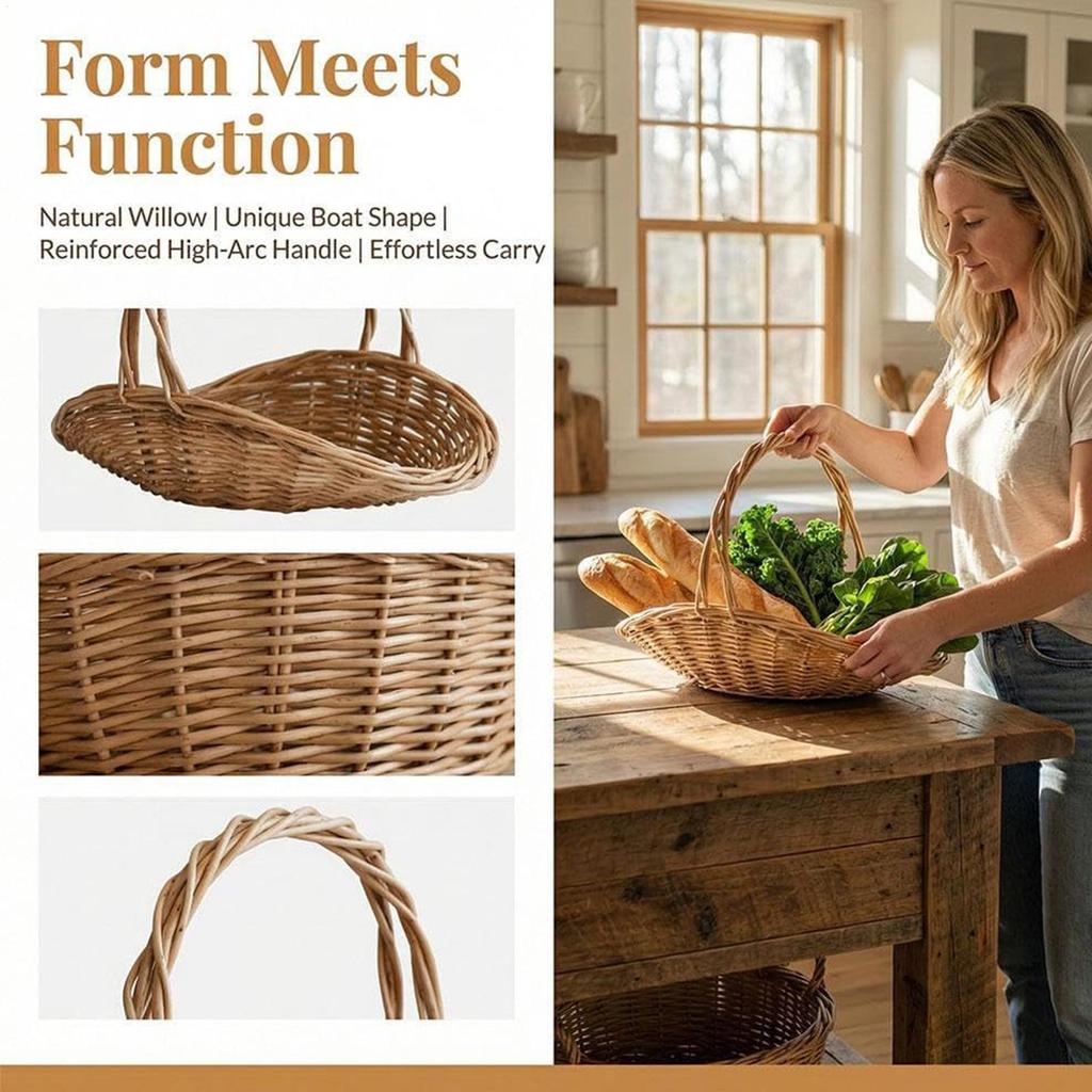 Harvest Baskets Decorative Portable Large Capacity With Handle Garden Vegetable Basket For Beach Picnic Orchard Farmers Market