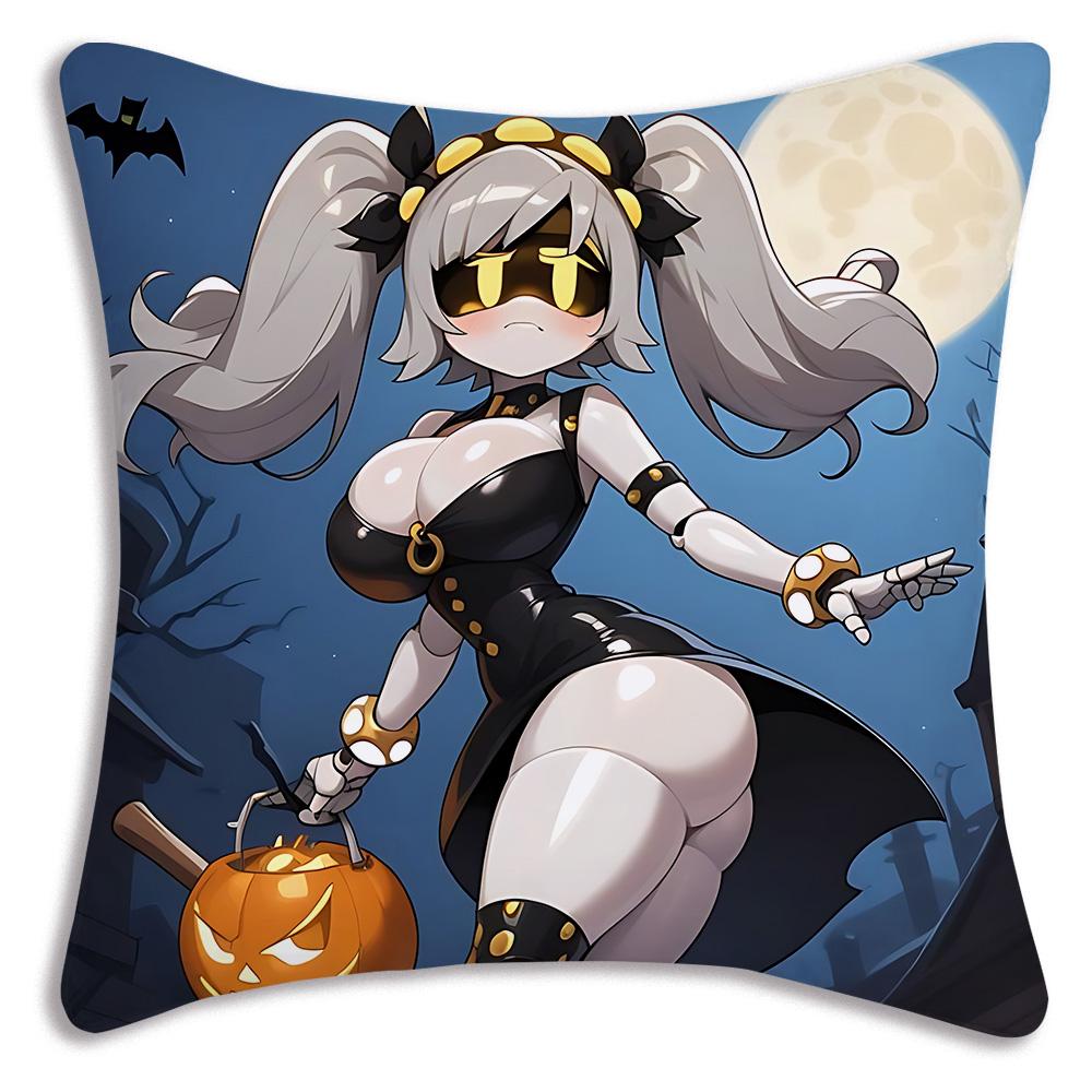 Horror Comedy M-Murders Drones Pillow Covers Cartoon Sofa Decorative Home Double-Sided Printing Short Plush Cute Cushion Cover