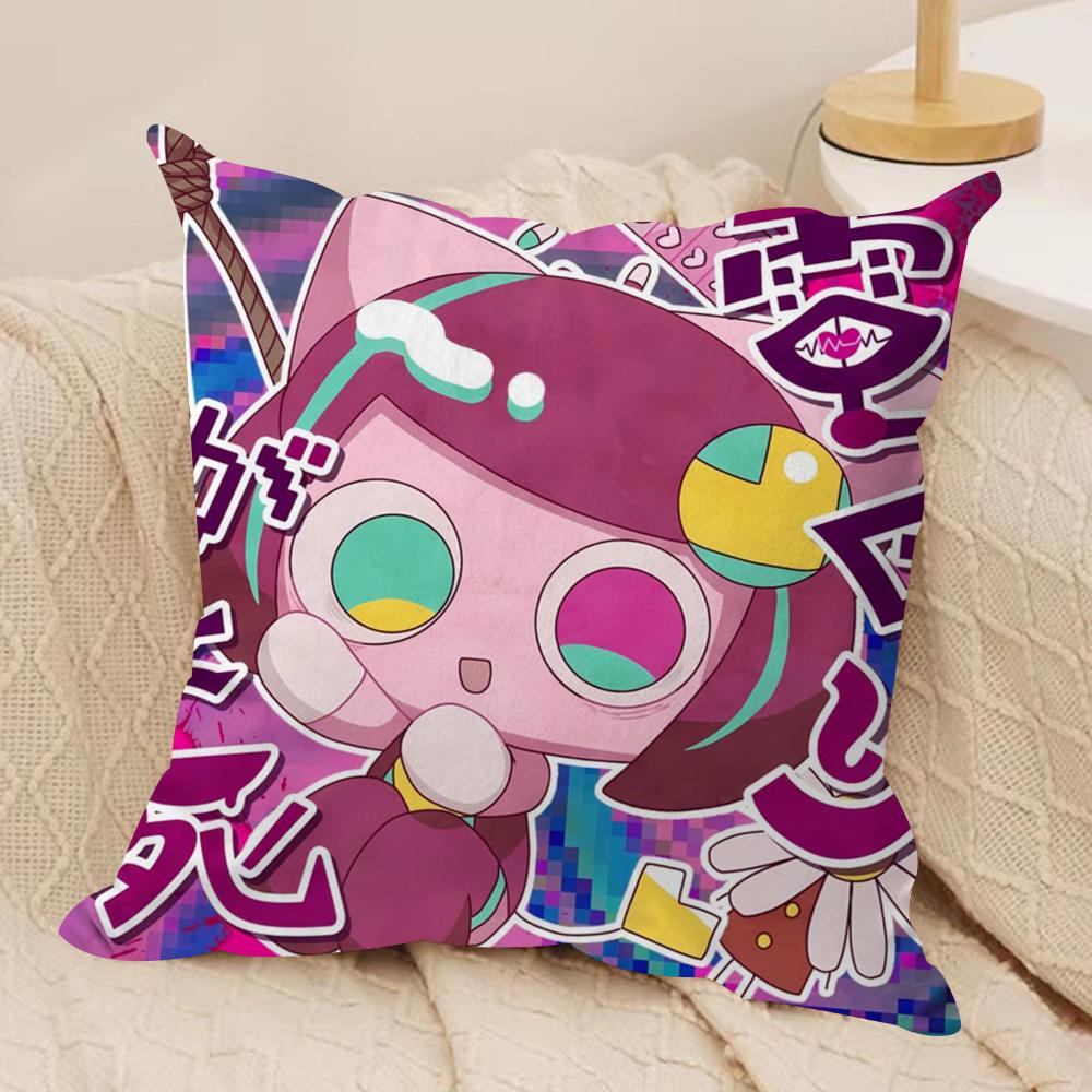Cartoon P-PepoyoS Cushion Cover Silky Short Plush Double-Sided Printed Pillow Case for Sofa All Seasons Home Decor Gift