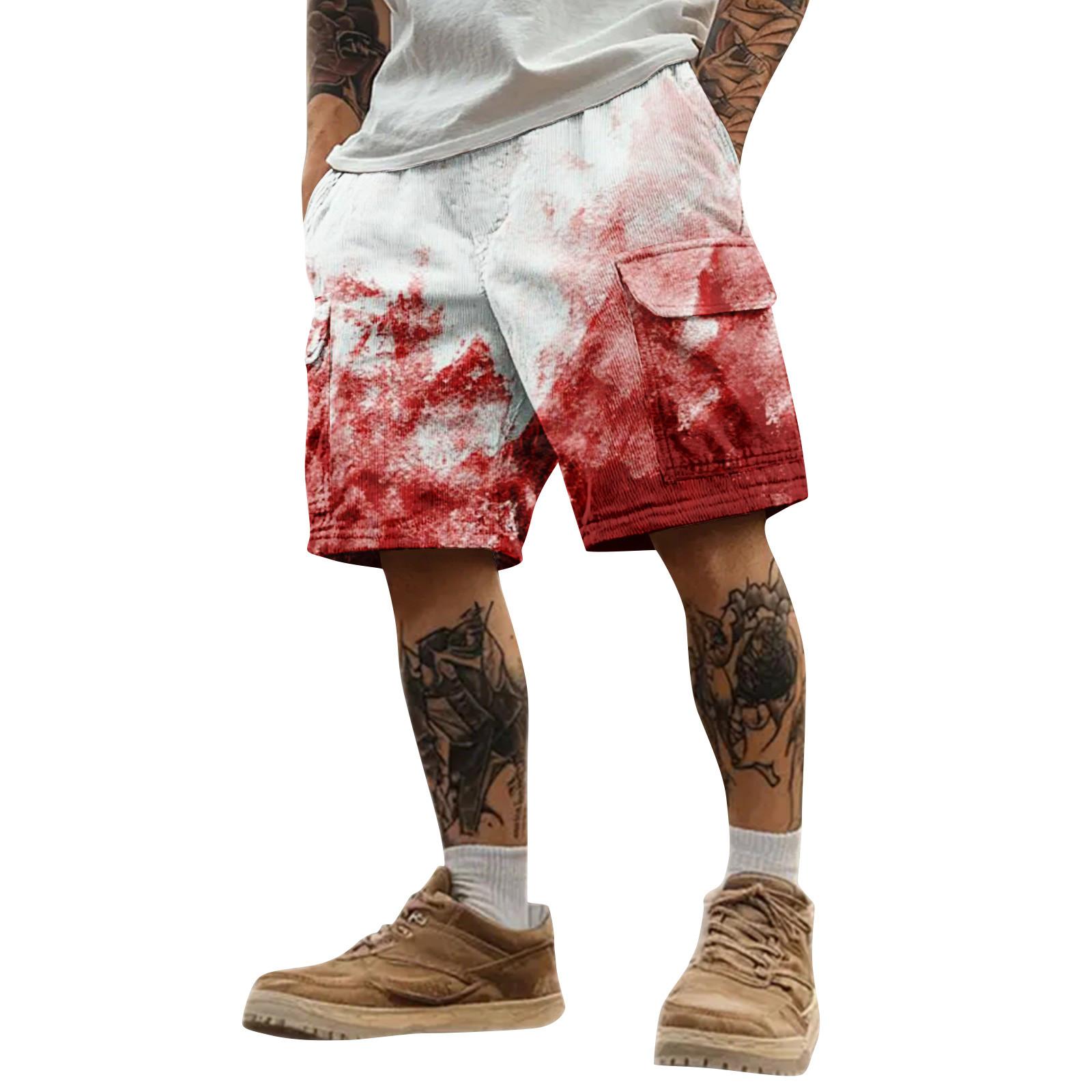 

Мужские спортивные шорты карго с принтом на Хэллоуин, свободного кроя, с несколькими карманами M