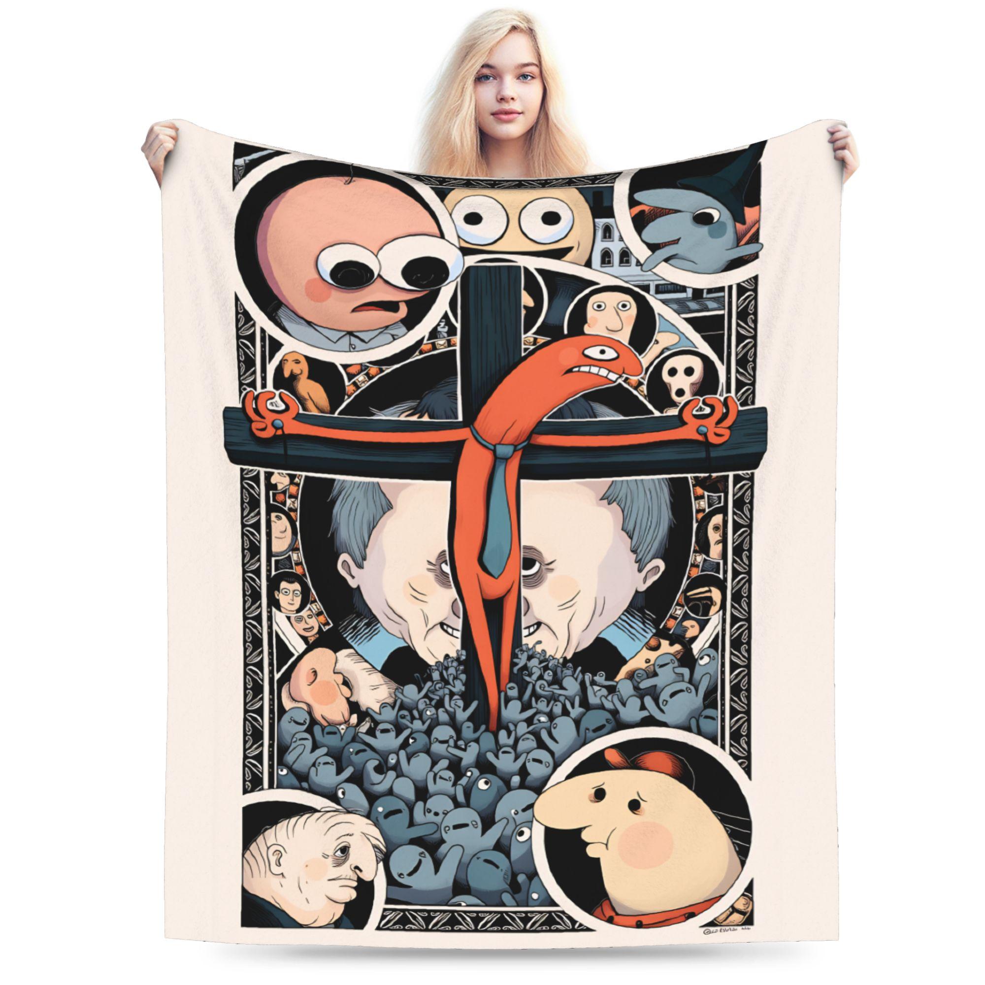 Super Soft Blanket Child Camping Smiling Friends Pim Charlie Throw Blanket Flannel Bedspread For Couch Bed Fluffy Sofa Bed Cover 30x40in