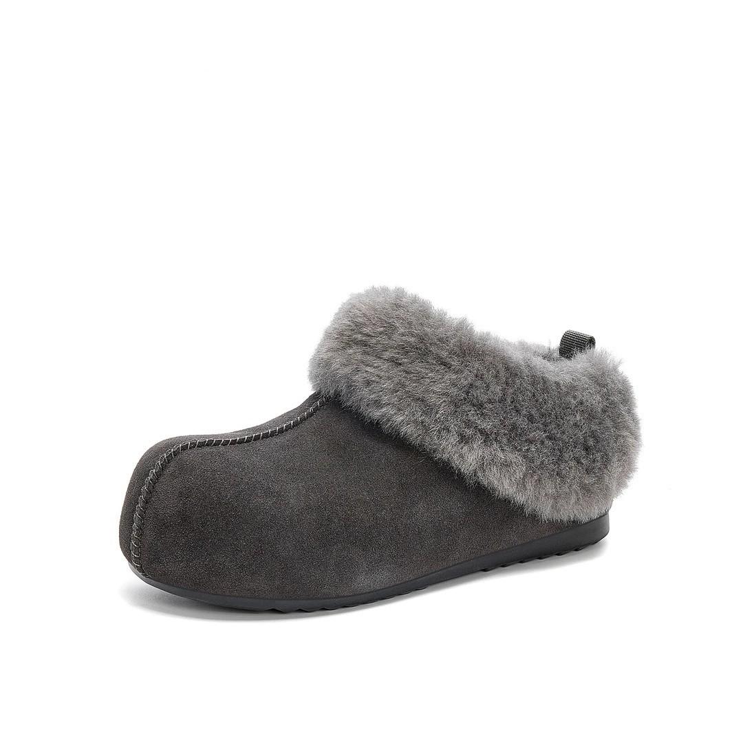 Women s soft elastic thick sole winter fur mouth season fur one warm cold padded snow boots non-slip wear casual sports cotton boots 40 серый 3270₽