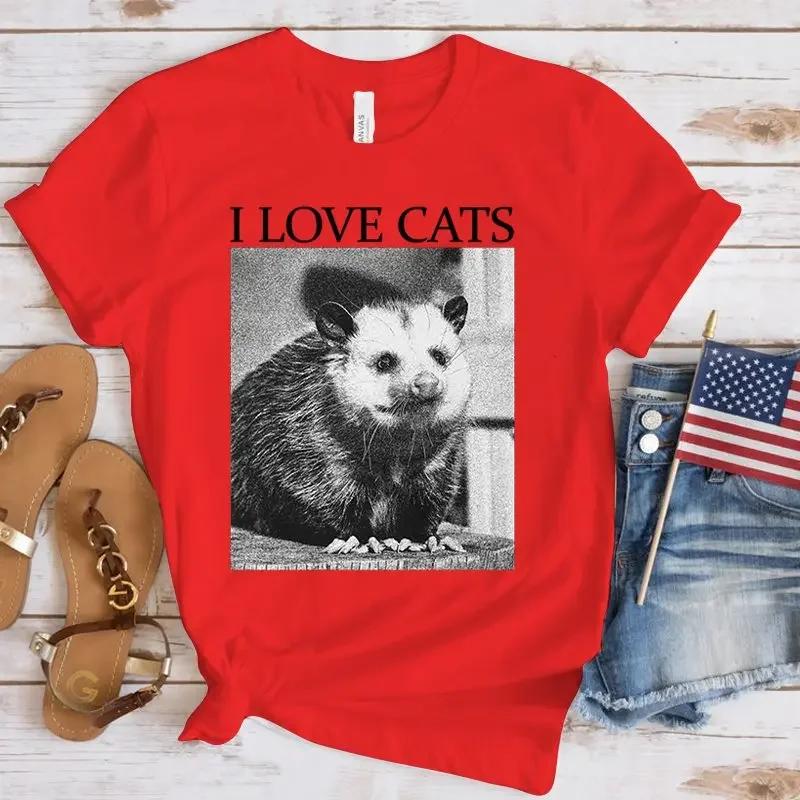 Opossum Women Tee Shirt Lady Print 90s Clothes Female T Women Top Short Sleeve Fashion Tshirt Summer Opossum Graphic Tshirts S
