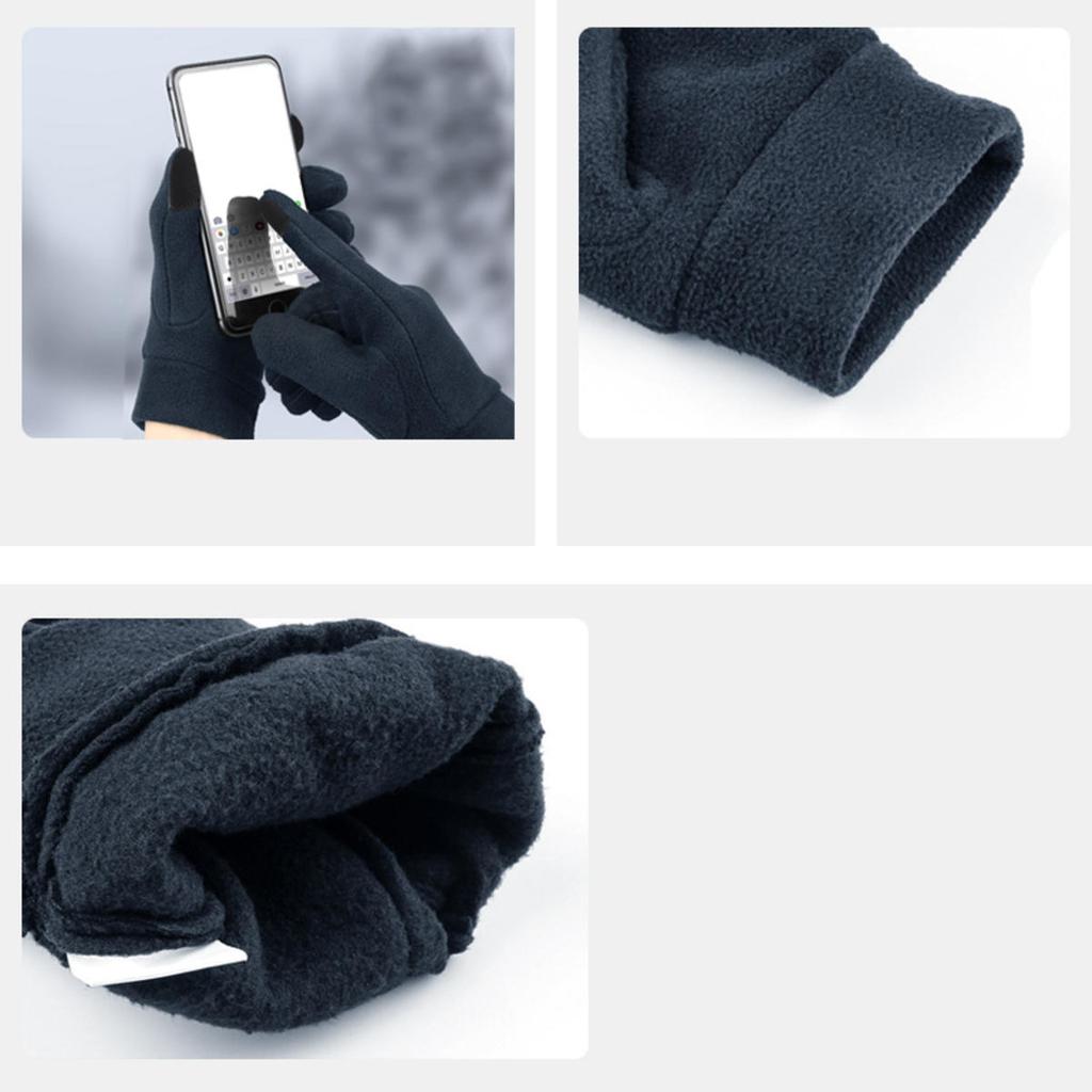 Mens Winter Gloves Thicken Thermal Warm Fleece Full Finger Gloves Cold Resistance Windproof Outdoor Skiing Cycling Mittens Women