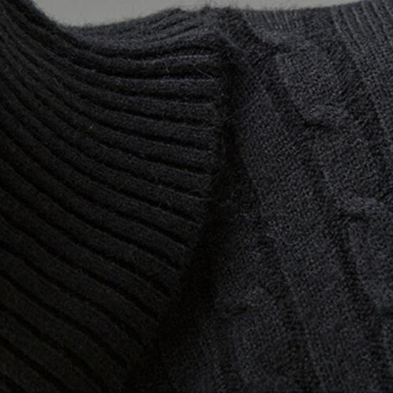 Sweater Solid Color Comfortable Acrylic Elastic Men Knitted Sweater for Daily Life