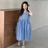 Summer New Style Girls' Sleeveless Plaid Dress, Children's Clothing, Girls' Temperament, Pocket Vest Dress, Trendy and Clear
