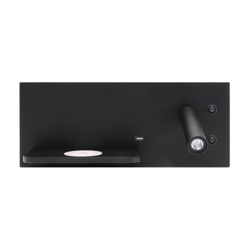 Minimalist LED Bedside Wall Light with Wireless Charger & USB Reading Light