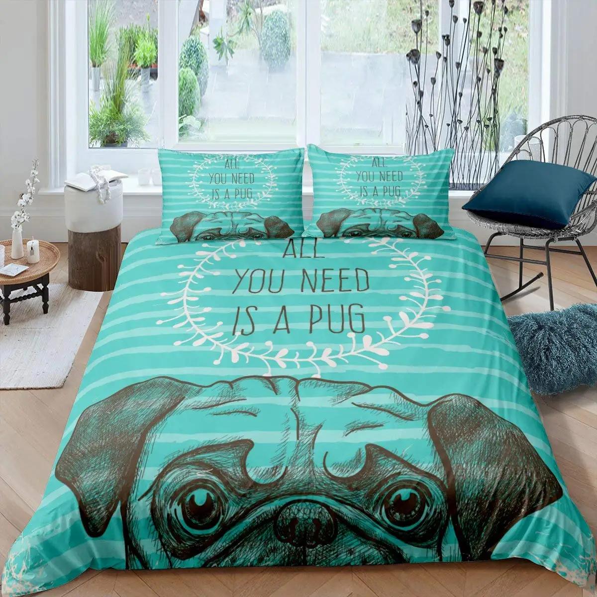 

Buldog Soft with Soft Fabric Duvet Cover Pupy on The Field Flowers Buterflies Heart Shaped Clouds Open Sky Bedrom Decorative Beding Set Sky Blue 120*200cm Single