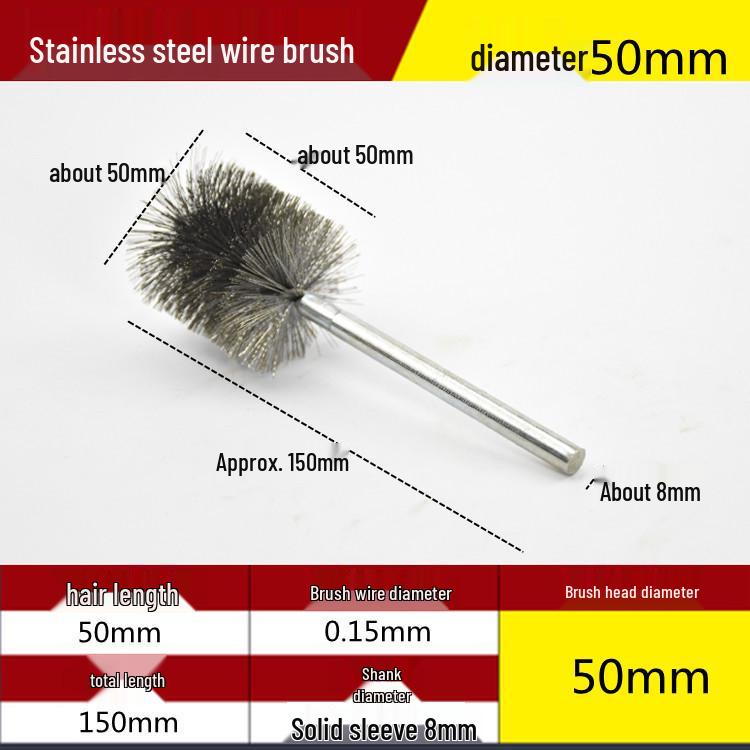Electric Drill Stainless Steel Pipe Brush with Extended Handle for Polishing, Grinding, Deburring, and Rust Removal