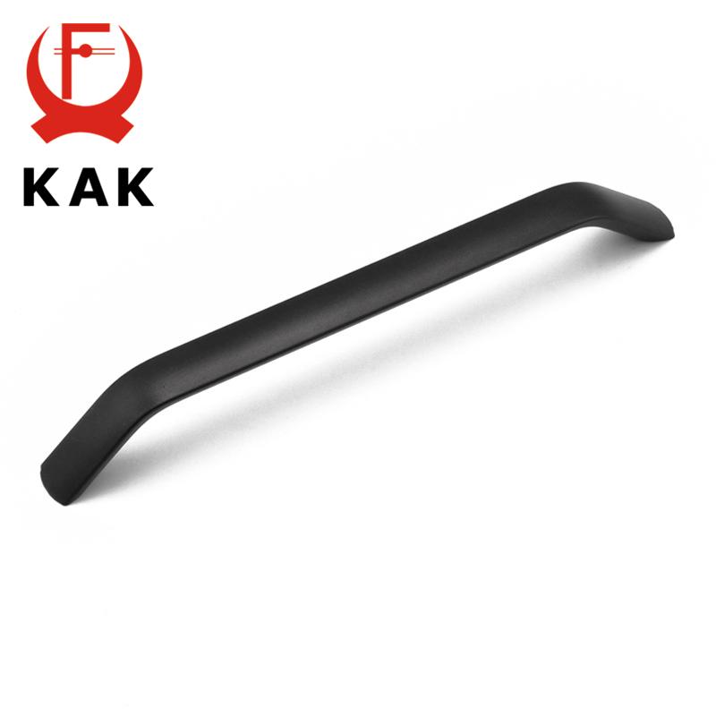 KAK American Style Black Solid Space Aluminium Alloy Handles Cabinet Handles Drawer Knobs Door Pulls Furniture Handle Hardware