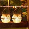 Solar Hand Woven Bamboo and Rattan Pendant Light,for Decorative Lighting In Courtyards Garden,solar Outdoor Garden Pendant Light