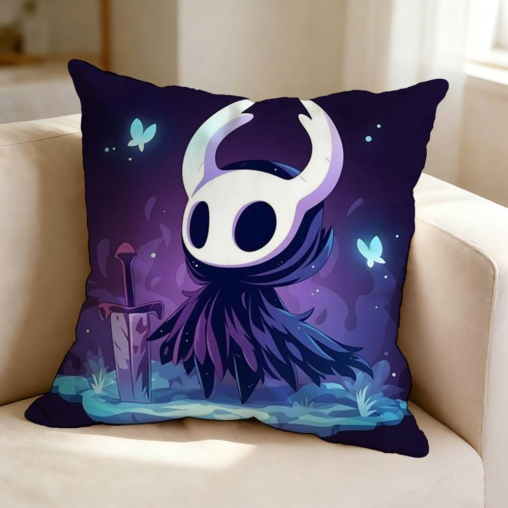 Hollow Knight TThe Knight Square DoubleSided Printed Pillow Case Bedroom Bedside Pillow Sofa Cushion Cover