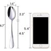HANSGO Teaspoons Stainless Steel, 6 Piece Dinner Spoons Set 6.7 inches Dessert Spoons Use for Home, Kitchen or Restaurant