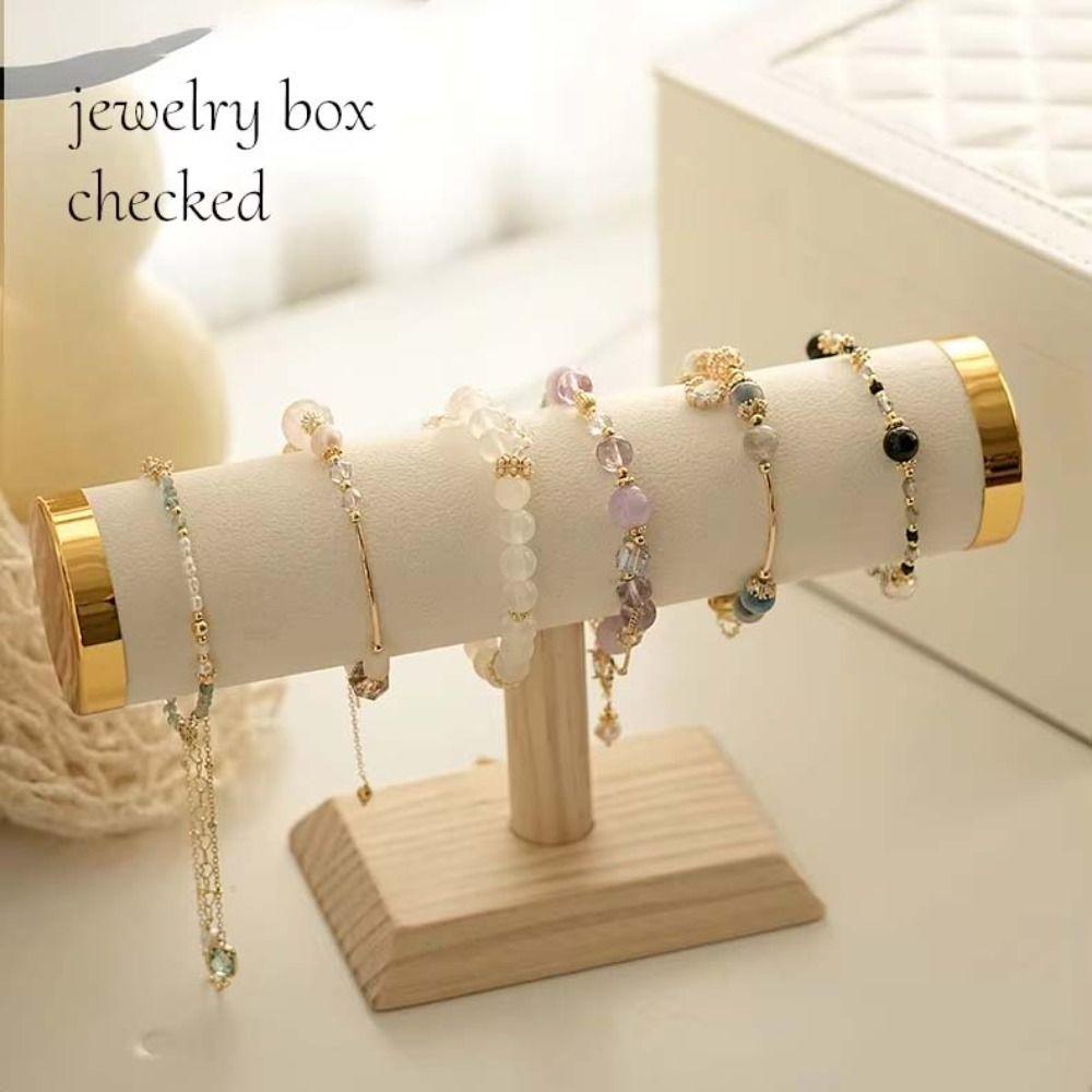 T-bar Jewelry Rack Holder Wooden Jewelry Storage Stand Fashion Bracelet Display Stand  Woman Girls