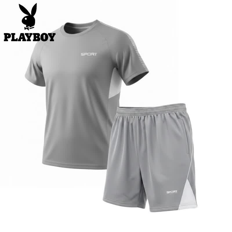 PLAYBOY Men s Summer Ice Silk Sports Set M