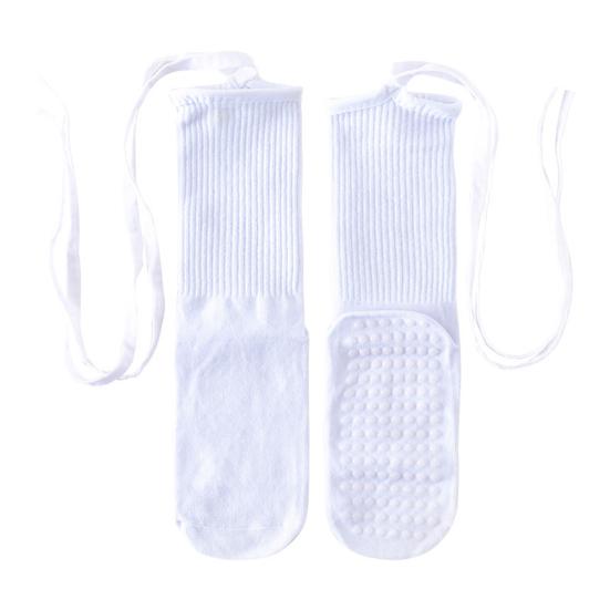 Yoga Pilates Socks with Grips for Women Non-Slip Tie-up Ankle Socks Grippy Lace-up Crew Socks for Barre Ballet Dance