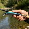 Angelköder Hartköder Minnow-Form mit Drillingen Weitwurf Künstlicher Bionischer Angelköder für Süßwasser-Salzwasserfischerei