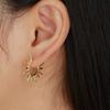 925 Silver Ear Needle Vintage Sun Hoop Earrings for Women Punk Hip Hop Sun Flower Big Earrings Fashion Jewelry Gifts