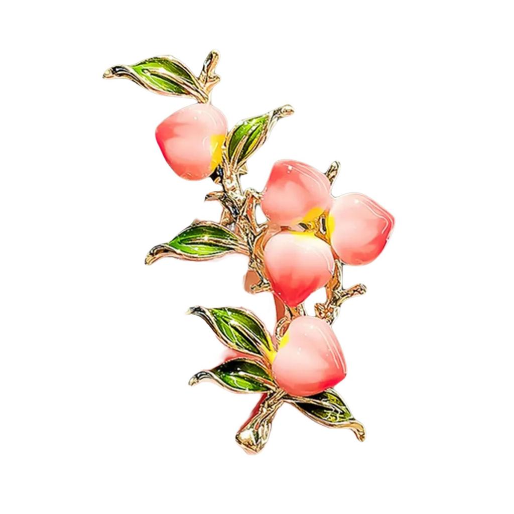 Elegante Pfirsichfarbene Emaille-Brosche Modeschmuck-Accessoires Damen Reversnadel Kleidung Korsage Schmuck für Hochzeitsfeier