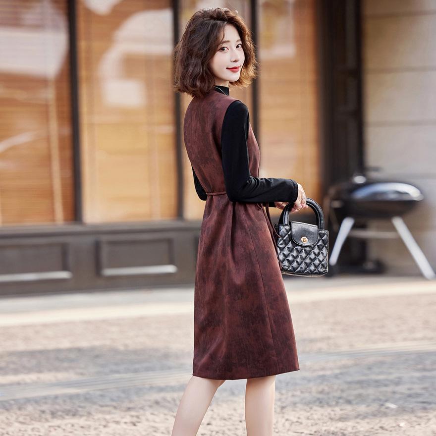 Vest Dress Bottoming Shirt Two-piece Women's Clothing Spring New Fashion Temperament Age-reducing Suit Skirt