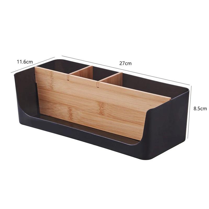 Bamboo and Wood Storage Box Removable Multi-function Large Basket Capacity Sundries Storage Box Home Organization Storage
