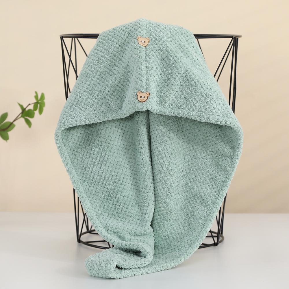 Burlap Quick-Dry Double-Layer Hair Wrap Towel - Water-Absorbent Bath Cap for Women