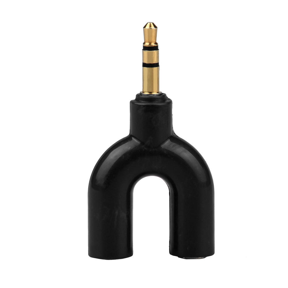 3.5 Mm Stereo Audio Y-Splitter 2 Female To 1 Male Cable Adapter For Earphone